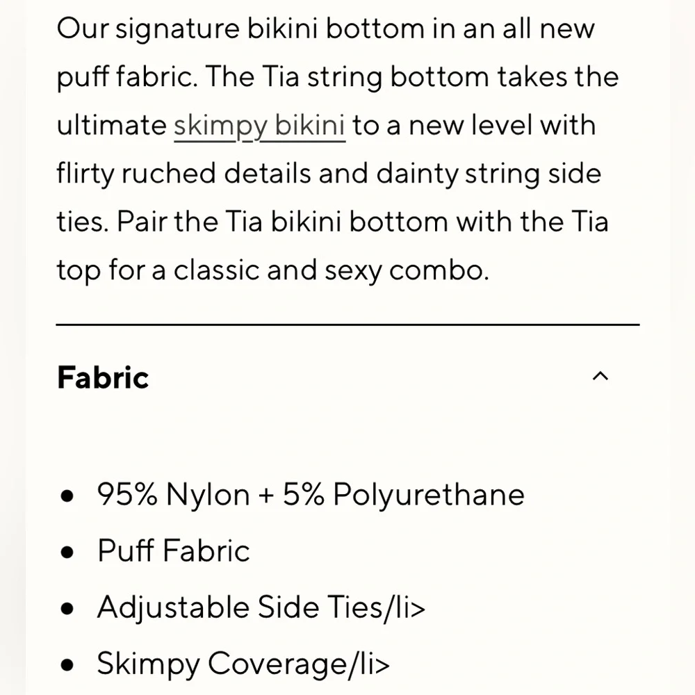 FINAL PRICE ❤️‍🔥 FRANKIES BIKINIS ❤️‍🔥 TIA PUFF BOTTOMS NWT SIZE MEDIUM